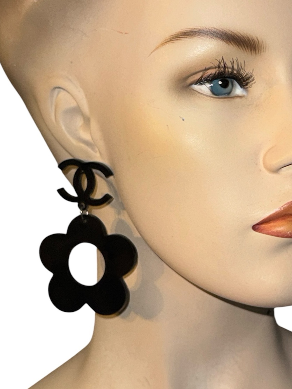 Streetwear CC Fashion Black Dangle Earrings